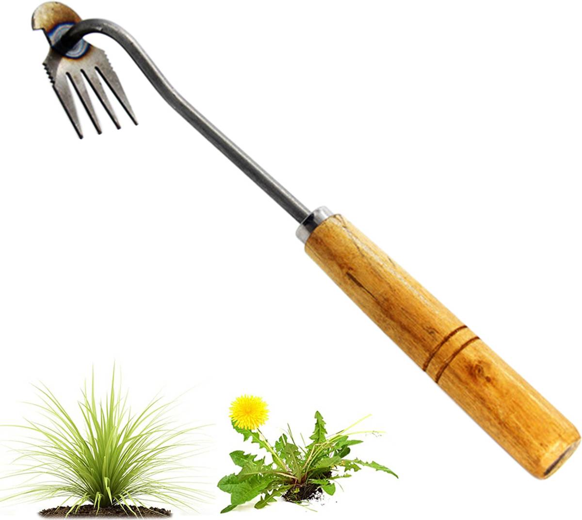 HASTHIP Weeder Hand Tool Four Claws Steel Lawn Gardening Garden Tool Kit — photo 6