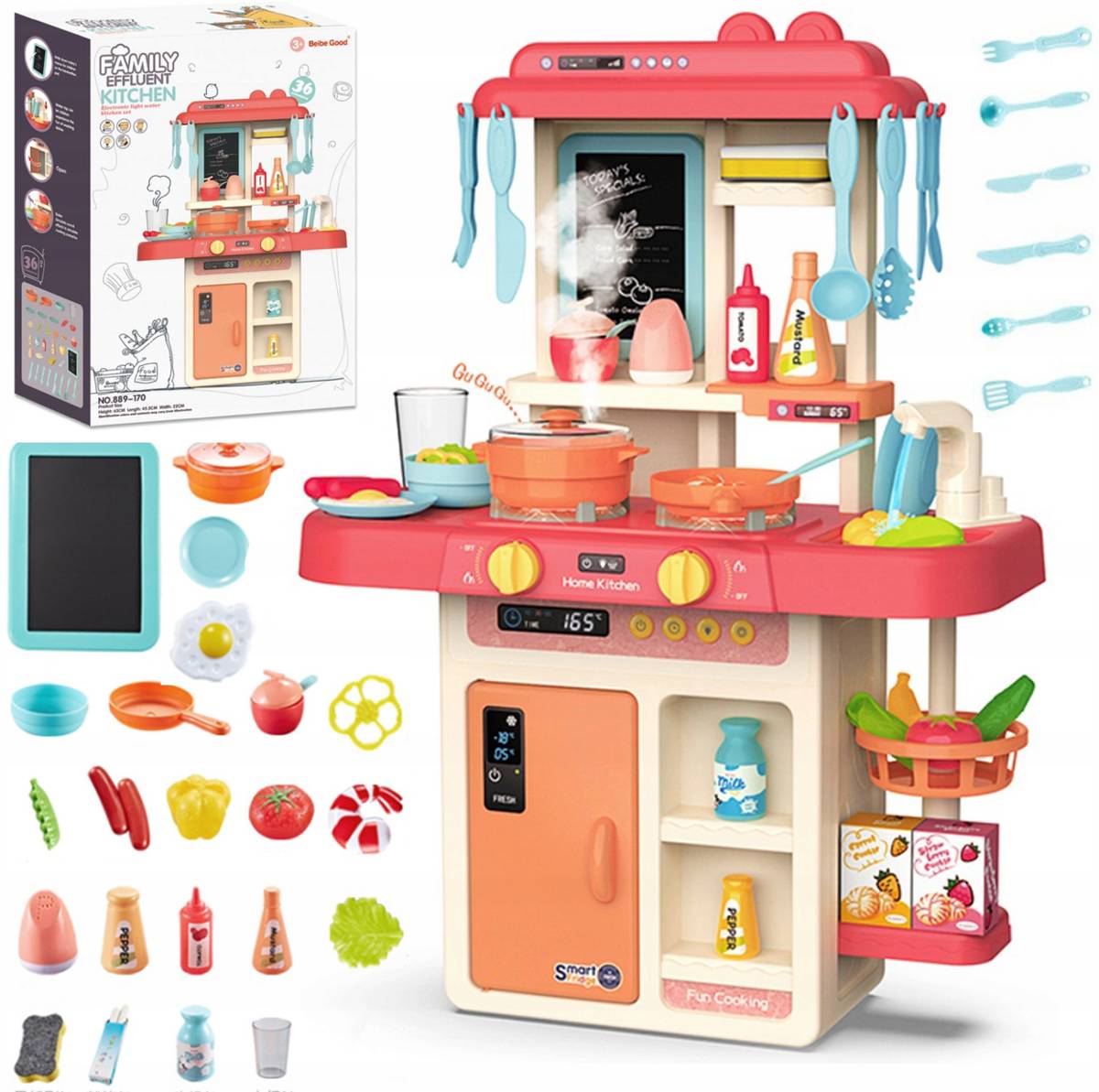 himanshu tex 42 pcs Kitchen Set for Kids Girl 42-Piece , Smoky, Music,Real Water Tap — photo 6