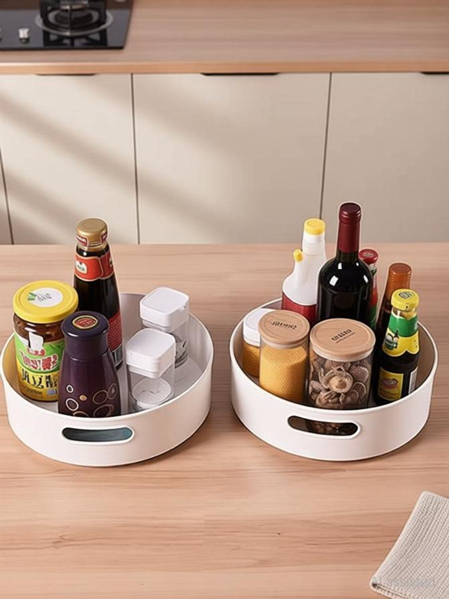 Fruits/Vegetables Kitchen Rack Plastic Combo Set off-White Purpose 360° Rotating Organizer Tray Kitchen — photo 6