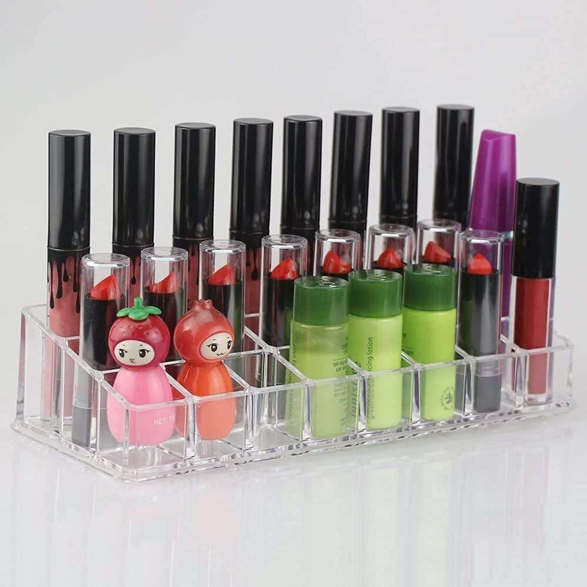 Tap2kaart 24 Compartment Cosmetic Lipstick Brush Acrylic Case Organizer