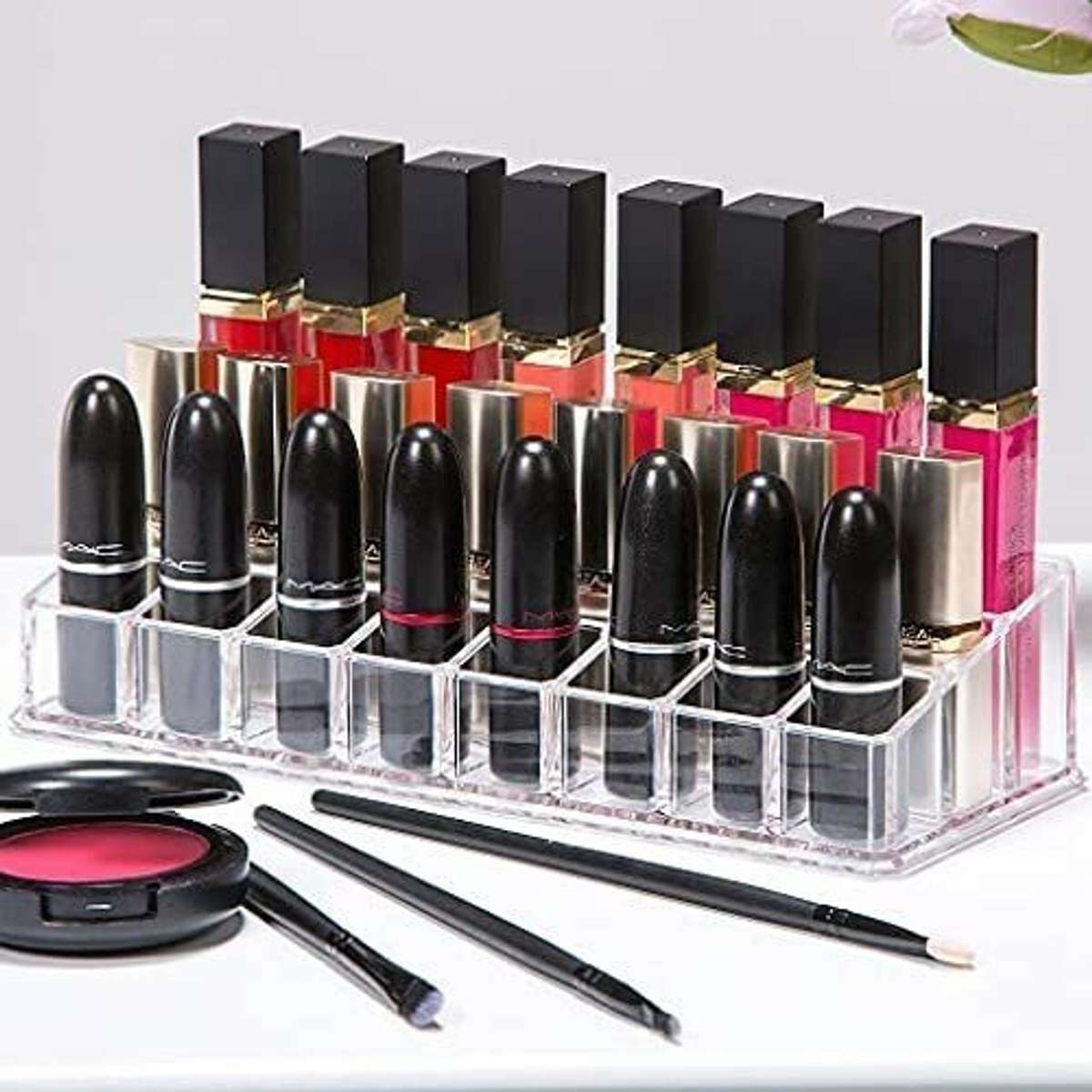 Tap2kaart 24 Compartment Cosmetic Lipstick Brush Acrylic Case Organizer