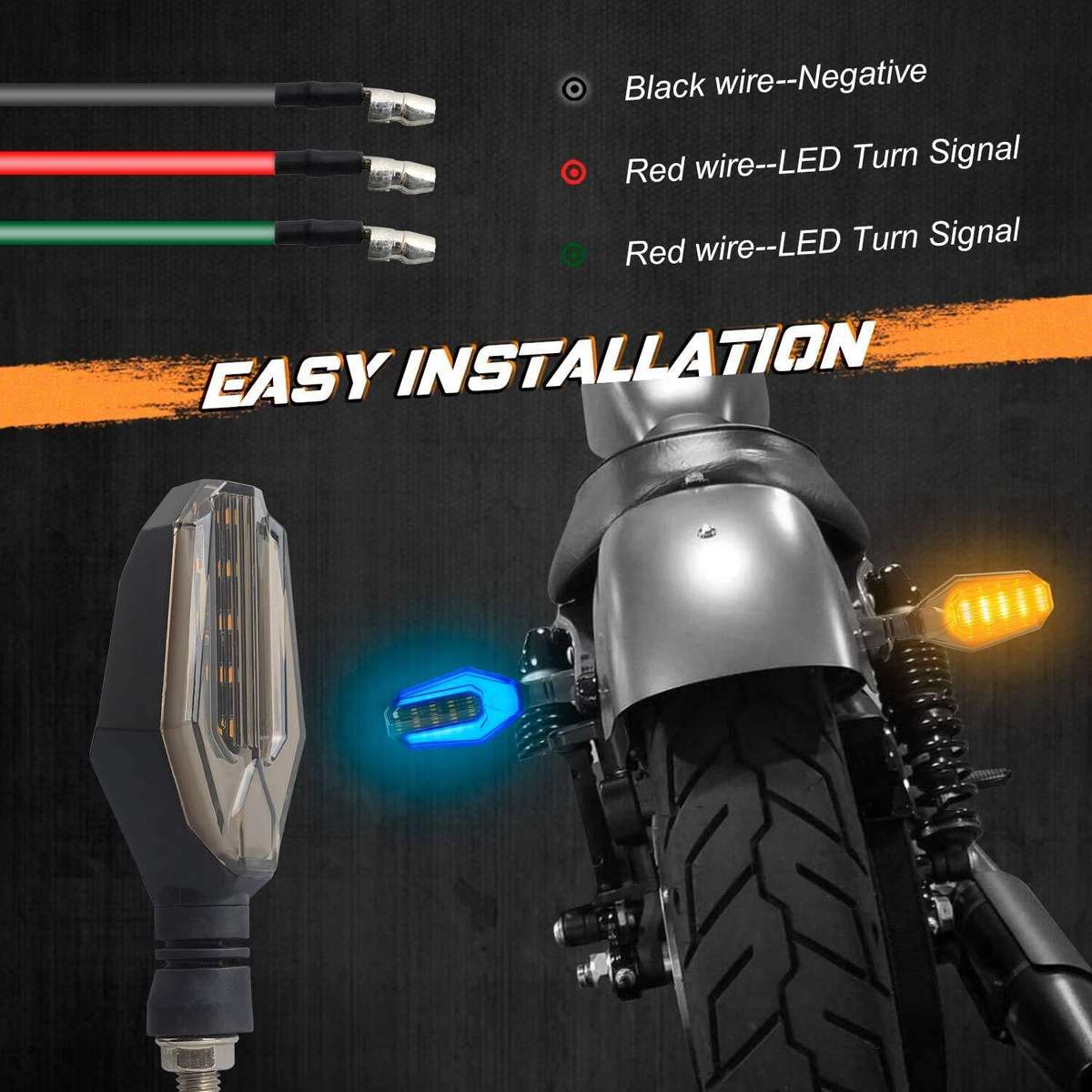 Indicator Light R15 Wangsales Front, Rear, Side LED Indicator Light for Bajaj, Honda ...
