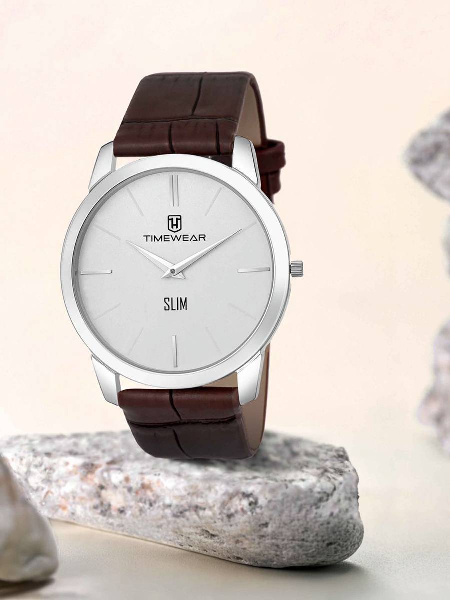 TIMEWEAR 192WDTG TIMEWEAR Slim Series Two Hands Brown Leather Strap Analog Watch  - For Men — photo 6