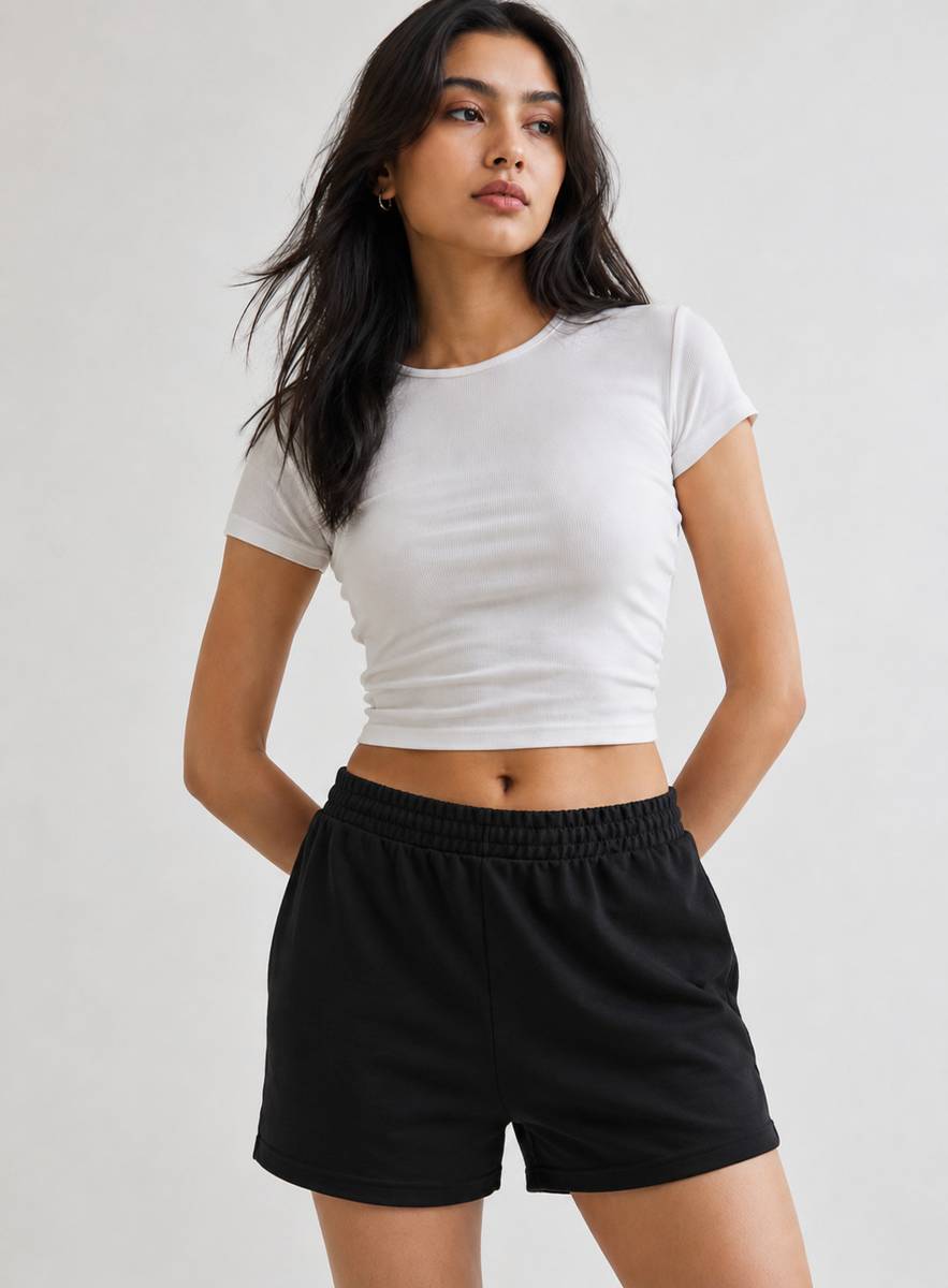 KVVMNATION Self Design Women Black Casual Shorts — photo 3