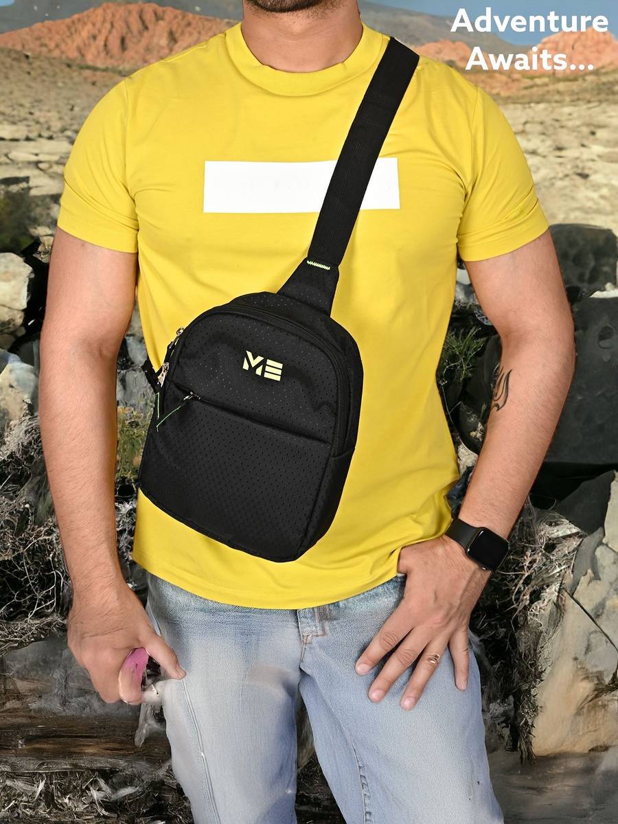 Black Shoulder Bag Tourister chest for men women Travel side crossbody Sports sling — photo 6