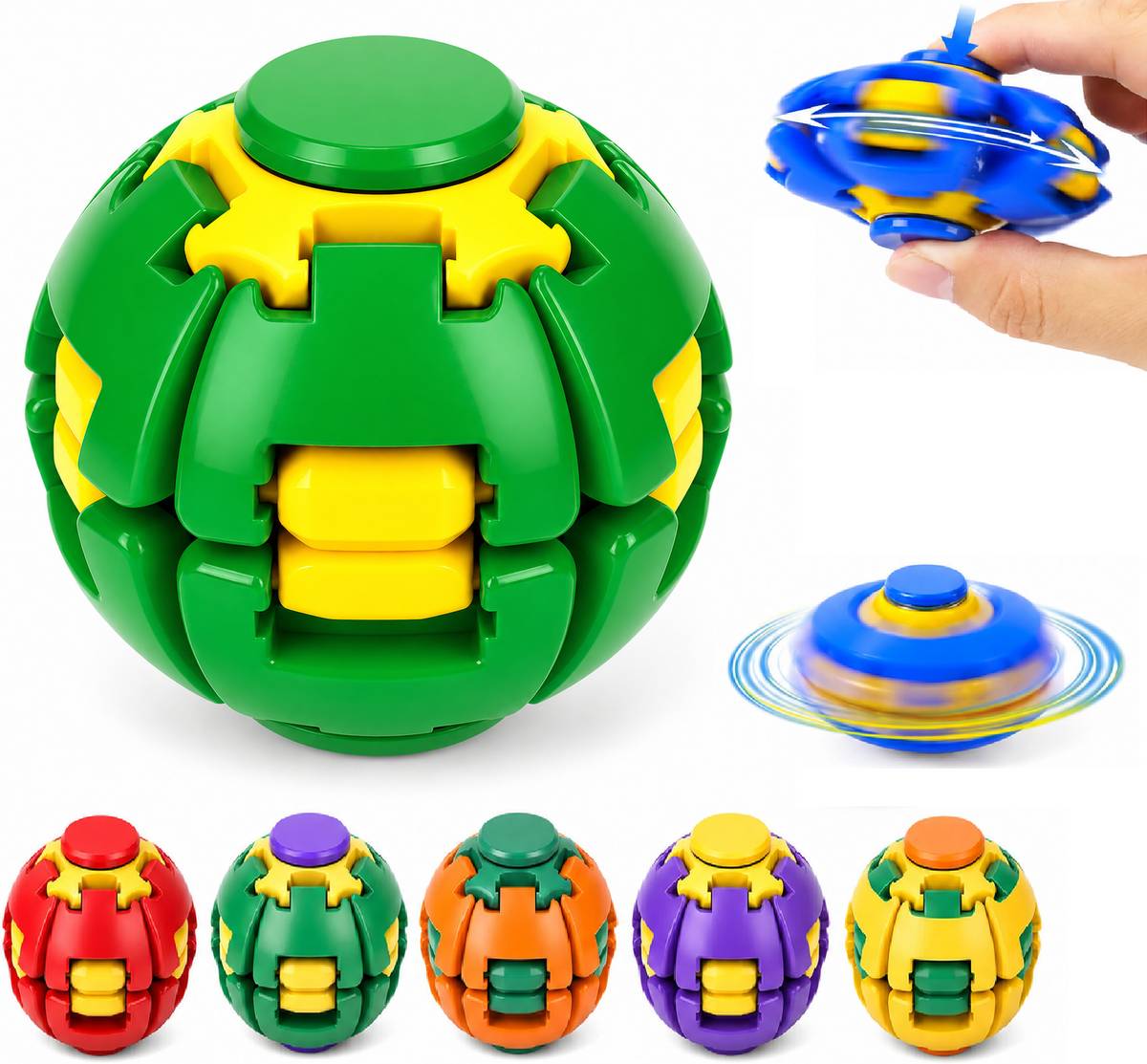 Press to Spin Fidget Spinner Transformable Sensory Ball Stress Relief Toy — photo 6
