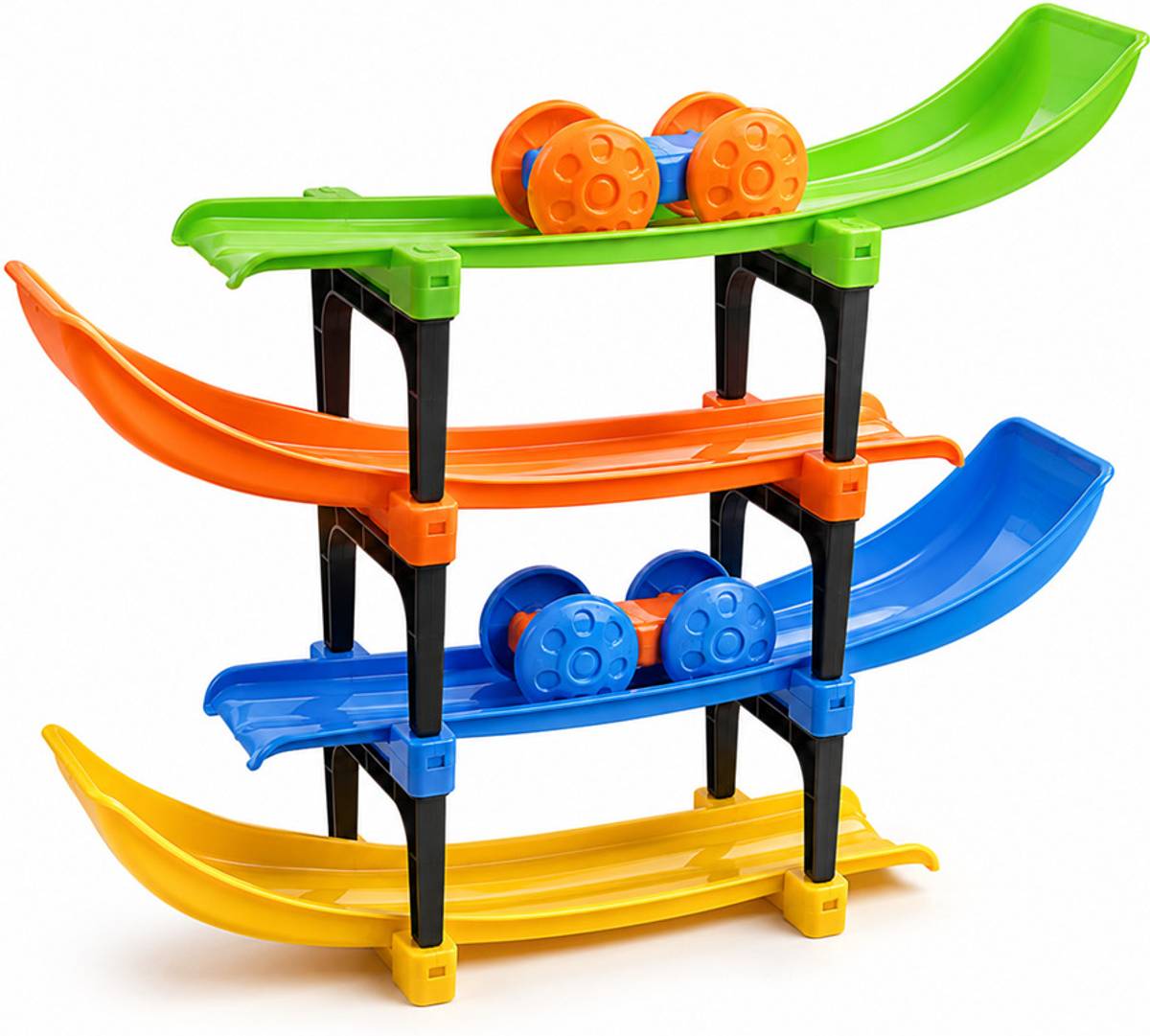 Multicolor 4-Level Car Ramp Racer Toy with 2 Mini Cars for Kids Indoor Play — photo 5