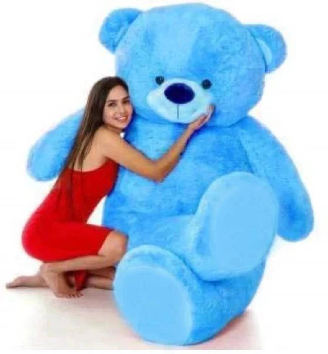 Dani Daniels 3 Feet Very Cute Long Soft Hugable American Style Teddy Bear Best For Gift - 90 cm (sky Blue) - 91 cm (Sky Blue)  - 91 cm — photo 4
