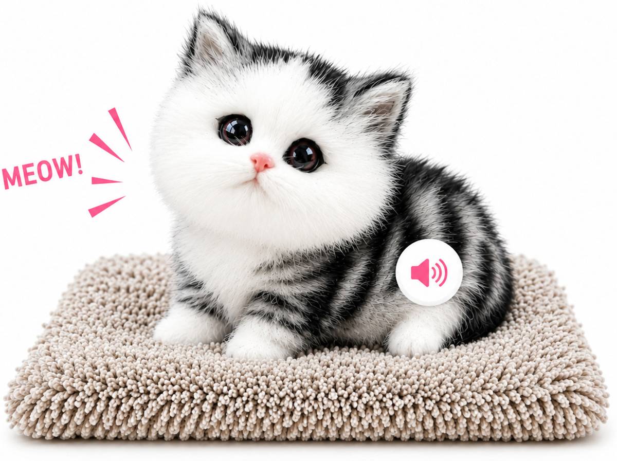 TTW Sleeping Cat Stuffed Animal Toys with Sound for Kids  - 60 mm — photo 6