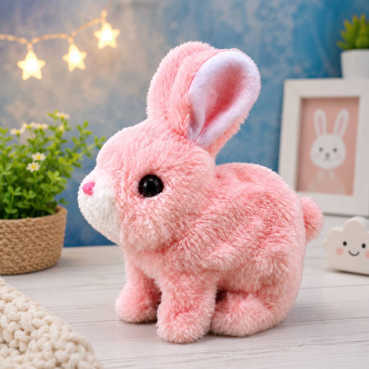 Washable Pink Bunny Soft Toy Kids Sleeping Companion  - 18 cm — photo 5