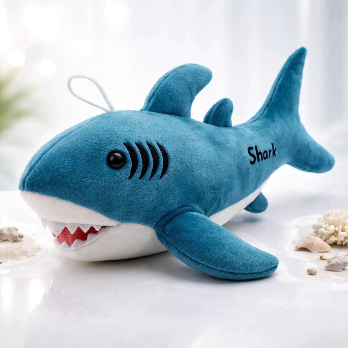Cute Shark Plush Toy – Soft Blue Ocean Stuffed Animal for Kids & Babies  - 45 cm — photo 5