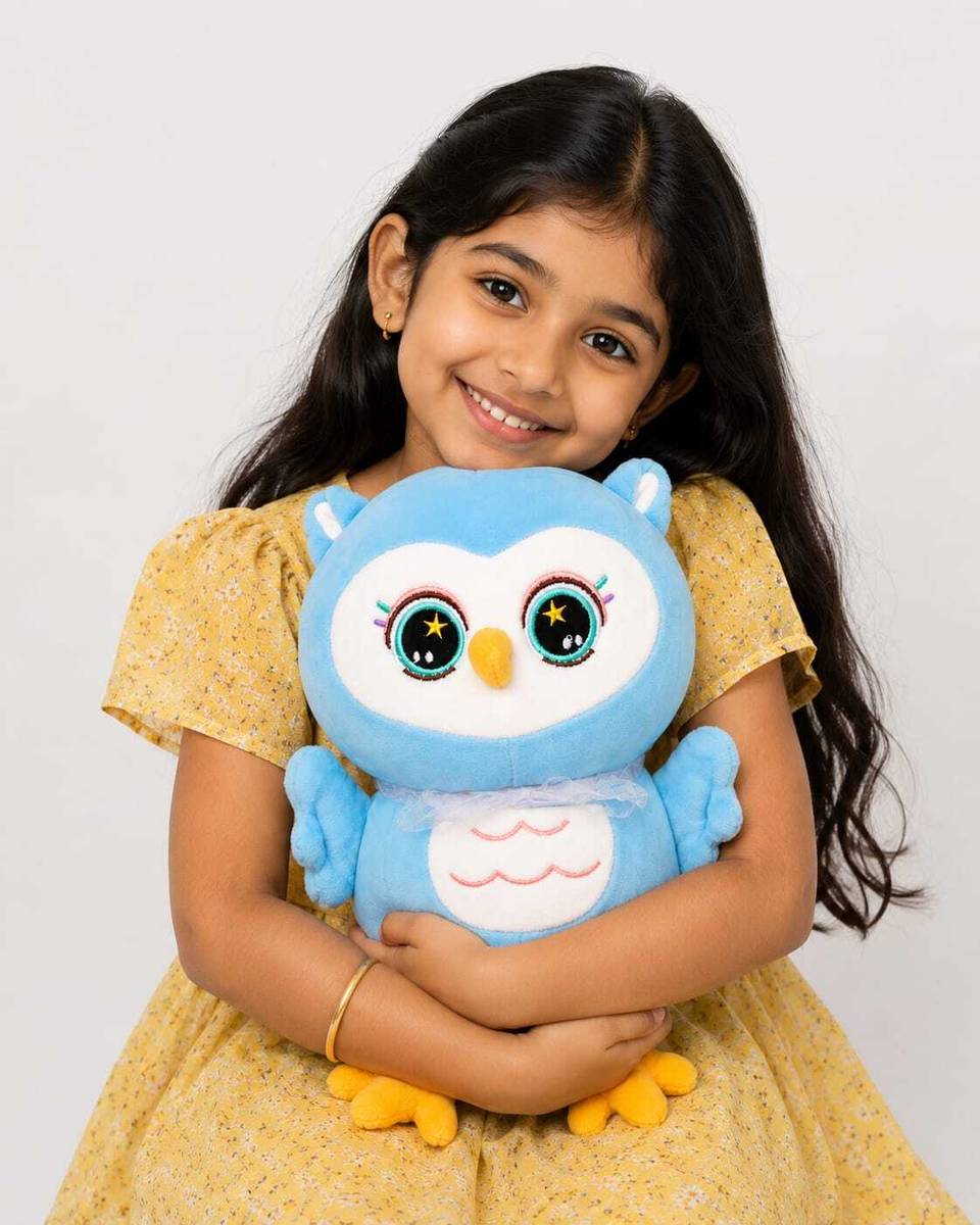 SKYBLUE OWL PLUSH SOFT TOY  - 25 cm — photo 5