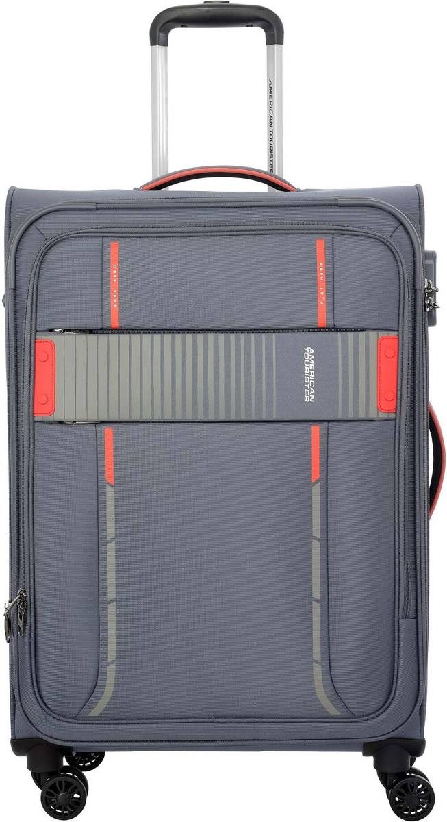 AMERICAN TOURISTER Polyester soft spinner suitcase trolley bag with 8 wheeler & secure Zipper Expandable  Check-in Suitcase 8 Wheels - 27 inch — photo 6