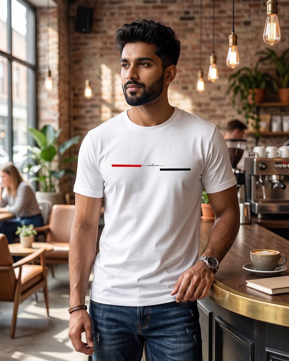 velvet and shine store Printed Men Round Neck White T-Shirt — photo 4