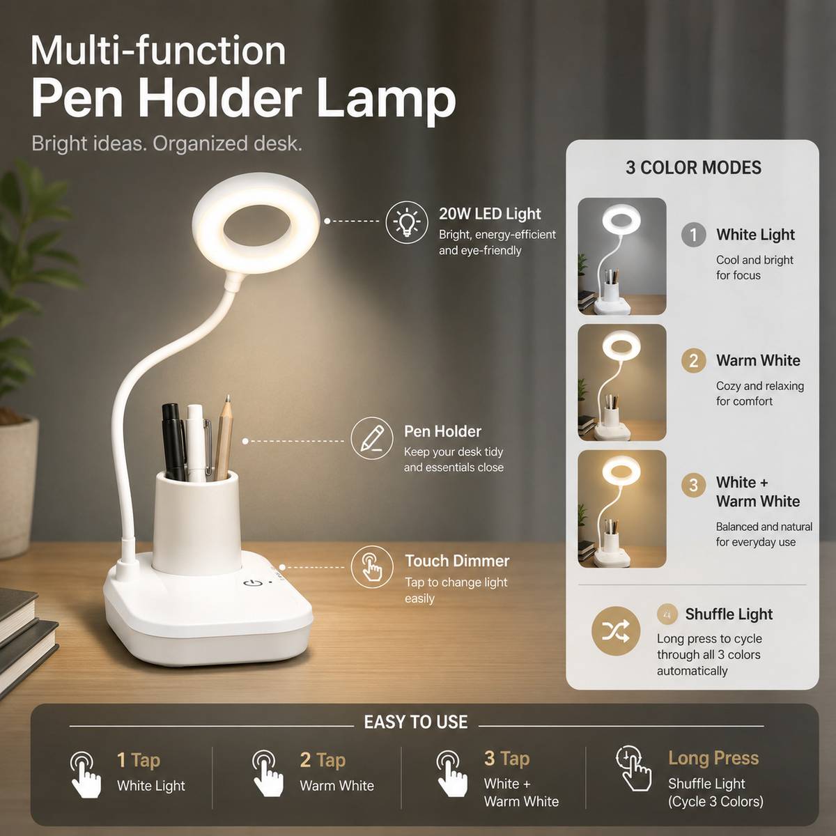 NeoGlow Pen Holder Lamp Table Lamp — photo 6