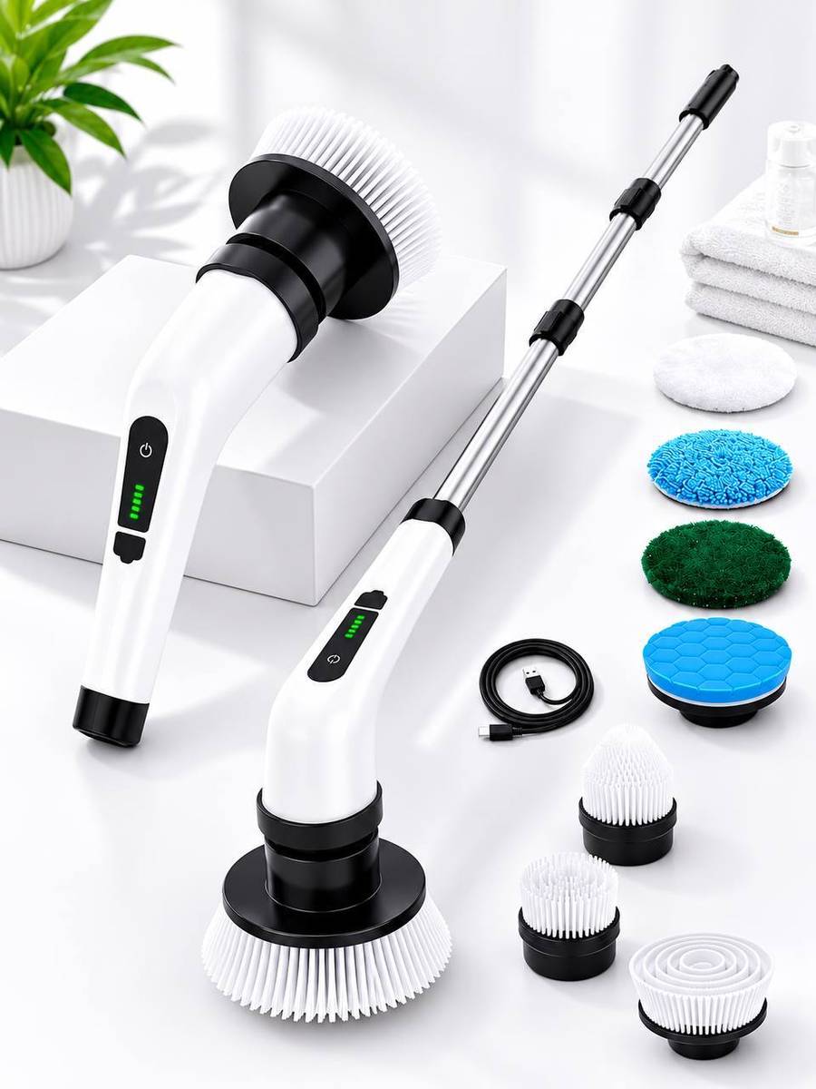 9 in 1 Electric Electric Spin Scrubber with 9 Brush Attachments. with Holder — photo 6