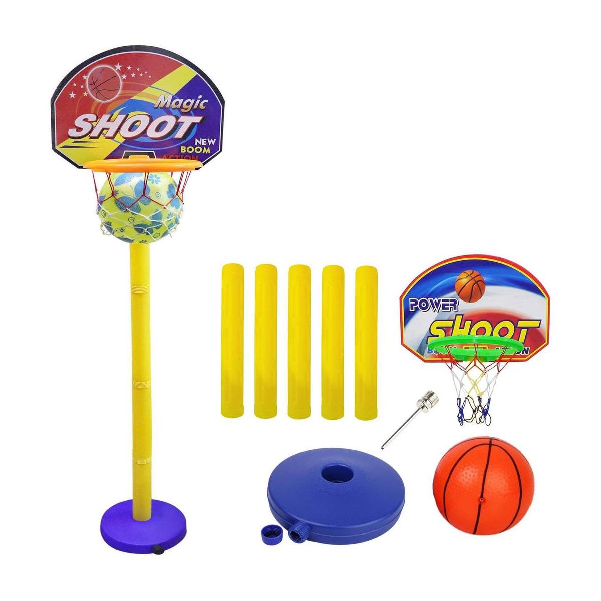 Synlark Basket Balls for Kids, Height Adjustable Kit Indoor and Outdoor Game Basketball Net (Multicolor) Basketball — photo 6