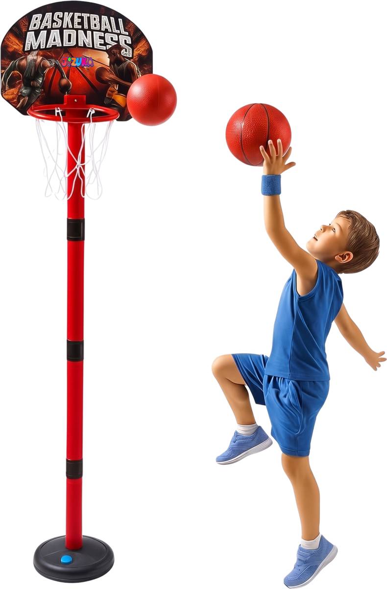 JIZUKA 2-in-1 Basketball Play Set for Kids with Magnetic Dart Game Basketball — photo 6