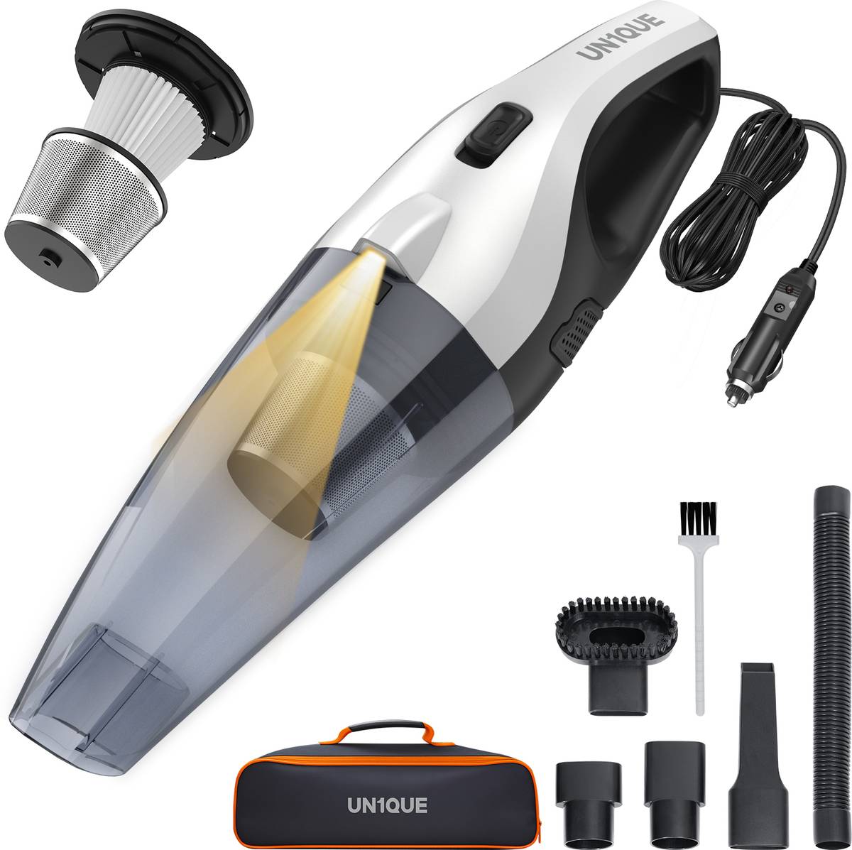 UN1QUE Car Vacuum Cleaner, 6000Pa Powerful Suction Car Vacuum Cleaner with Reusable Dust Bag — photo 6