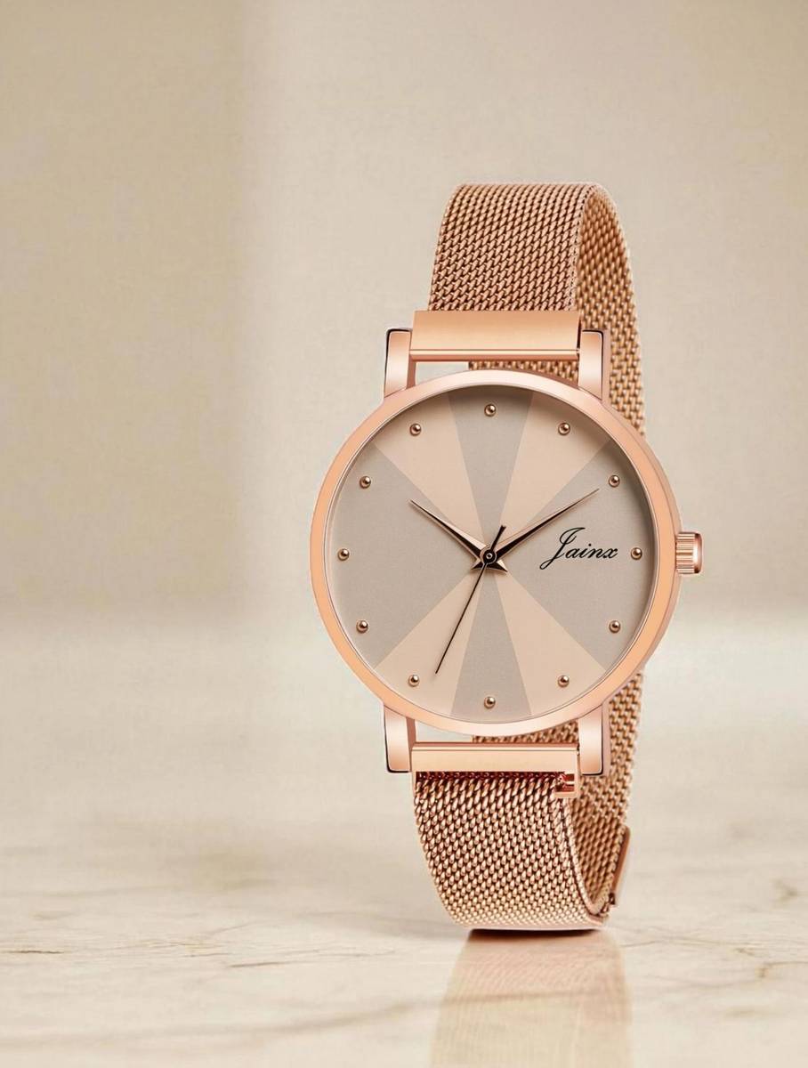 JAINX Rose Gold Mesh Magnet Chain Analog Watch  - For Women — photo 6