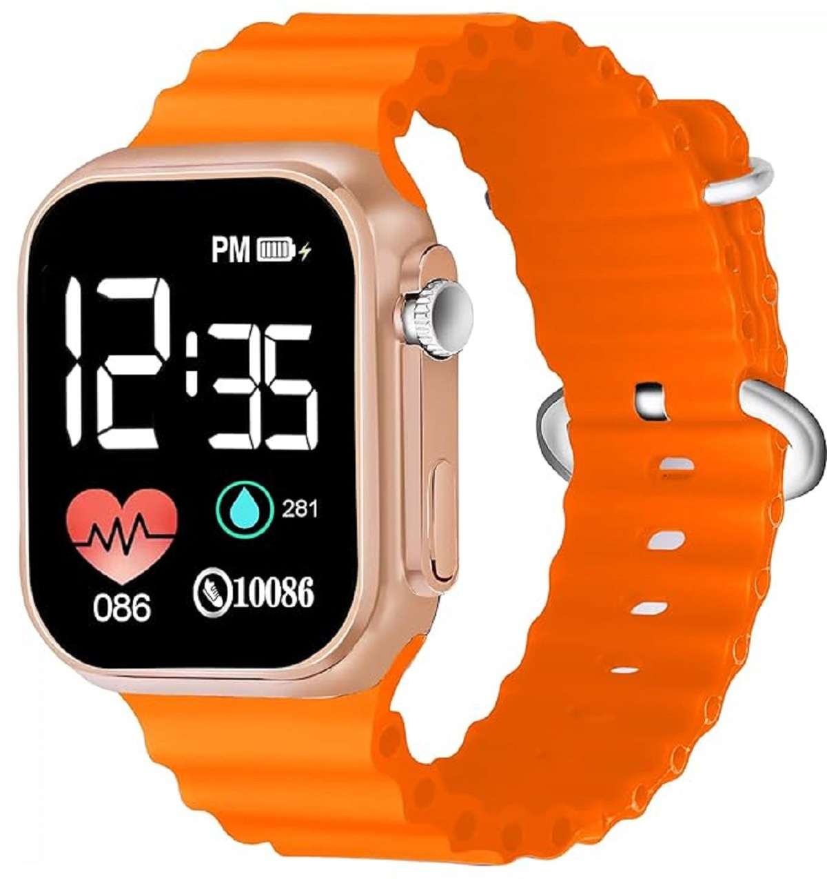 UltraDigitalStylishElectronic LED Orange Digital Watch For Men