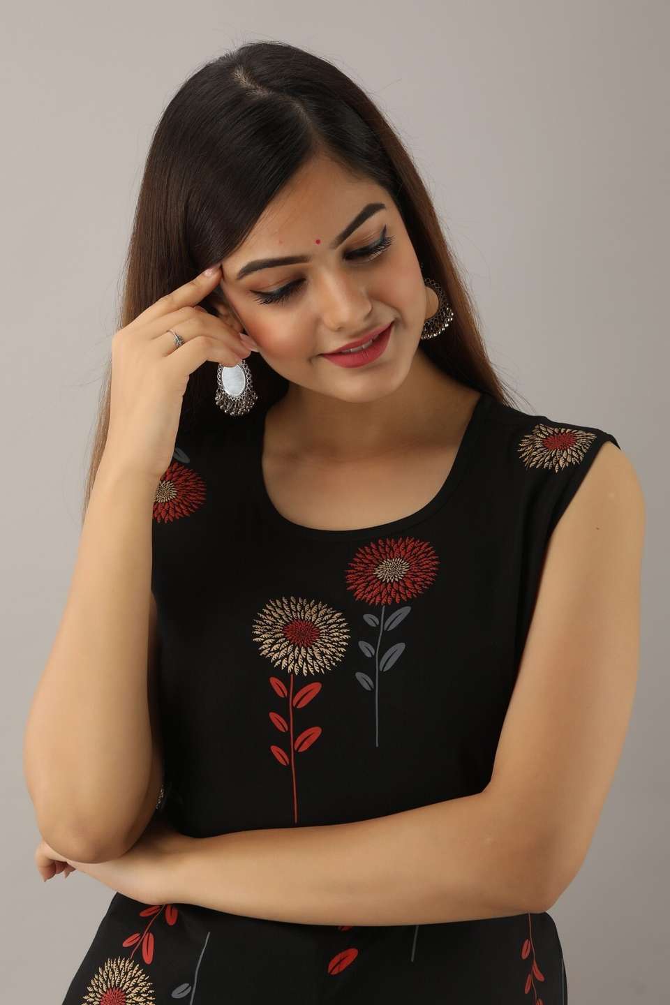 Casual Regular Sleeves Printed Women Black, White Top