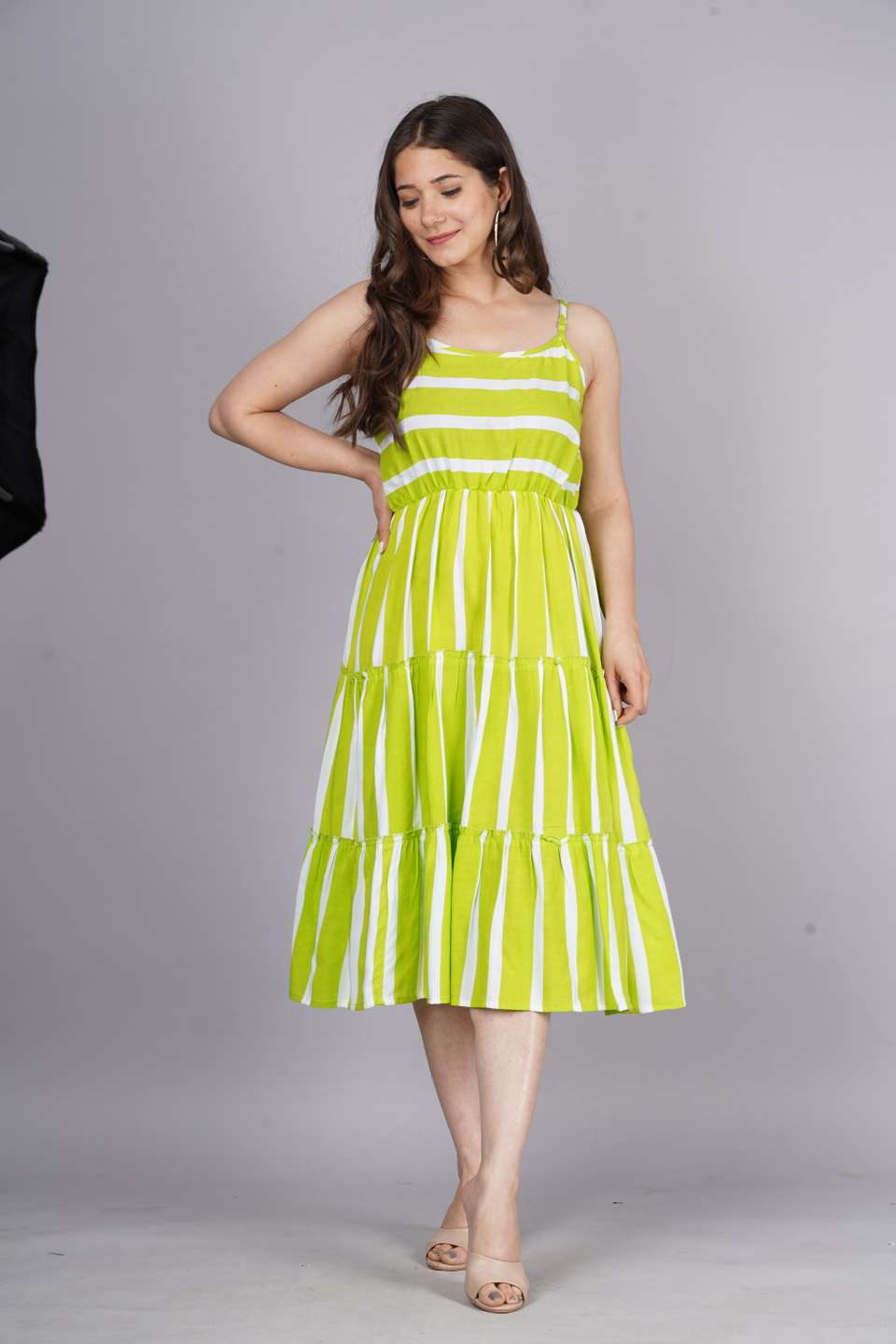 Women Fit and Flare Light Green Dress