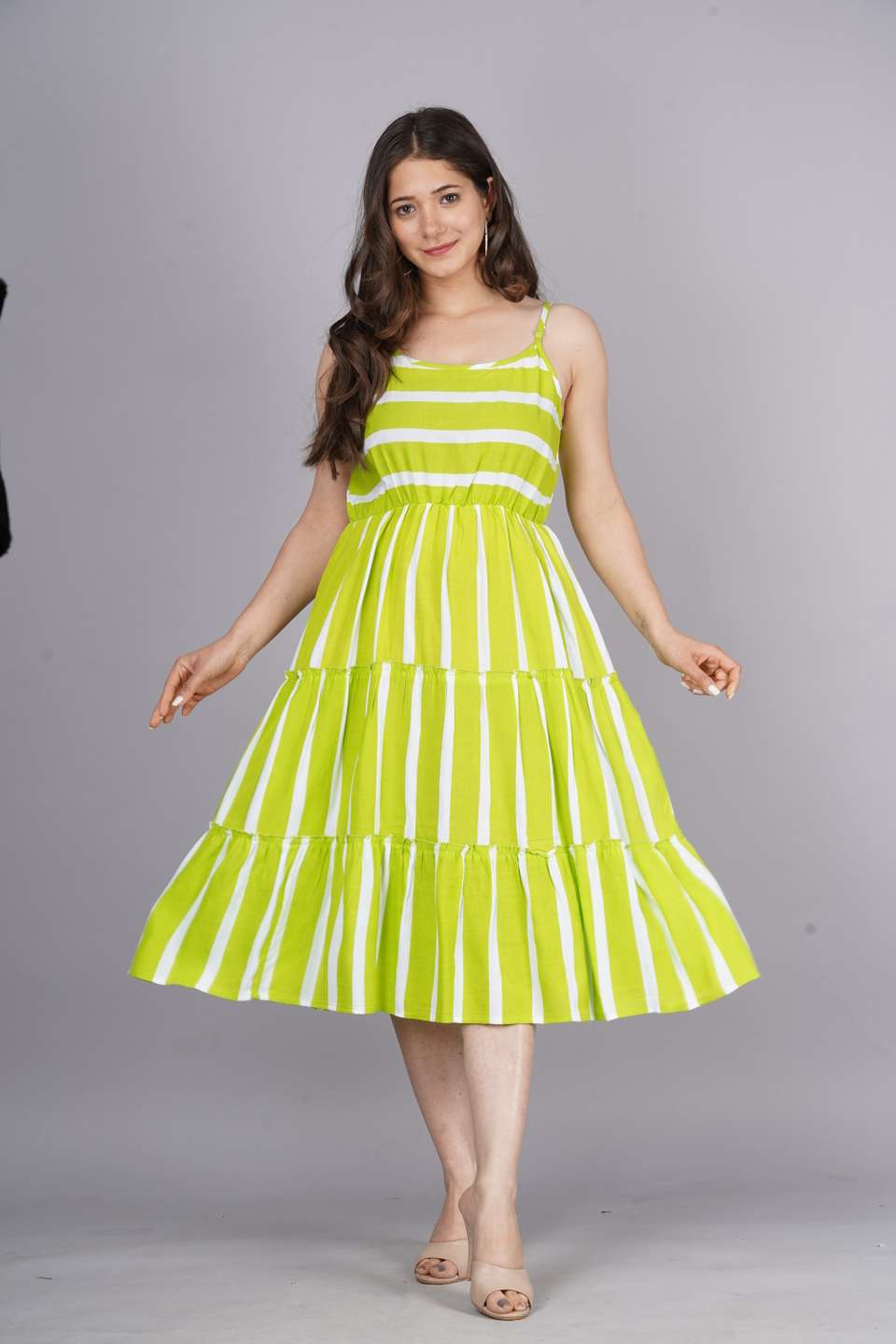 Fit and Flare Dress in Green main image 0