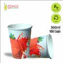 GRACE PAPER GLASS Pack of 100 Paper 300 ml Printed Paper Glass ...