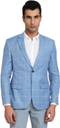 PARK AVENUE Men Checkered Mandarin Formal Blazer (Light Blue)