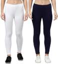 ZAYANQA Ankle Length Western Wear Legging  (White, Dark Blue, Solid)