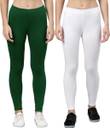 Rocksy Ankle Length Western Wear Legging  (White, Green, Solid)