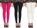 Clarita Ankle Length Ethnic Wear Legging  (Pink, Black, White, Solid)