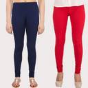 Qeheem Churidar Ethnic Wear Legging  (Red, Dark Blue, Solid)