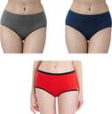 HNG Pack of 3 Women Periods Blue, Grey, Red Panty