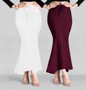 Spangel Fashion Peticoat White+Wine Lycra Blend Petticoat  (S)