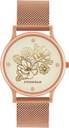 Teal By Chumbak abStrapct Peacock White Dial Rose Gold Metal Mesh Strap Analog Watch - For Women 8907605117343