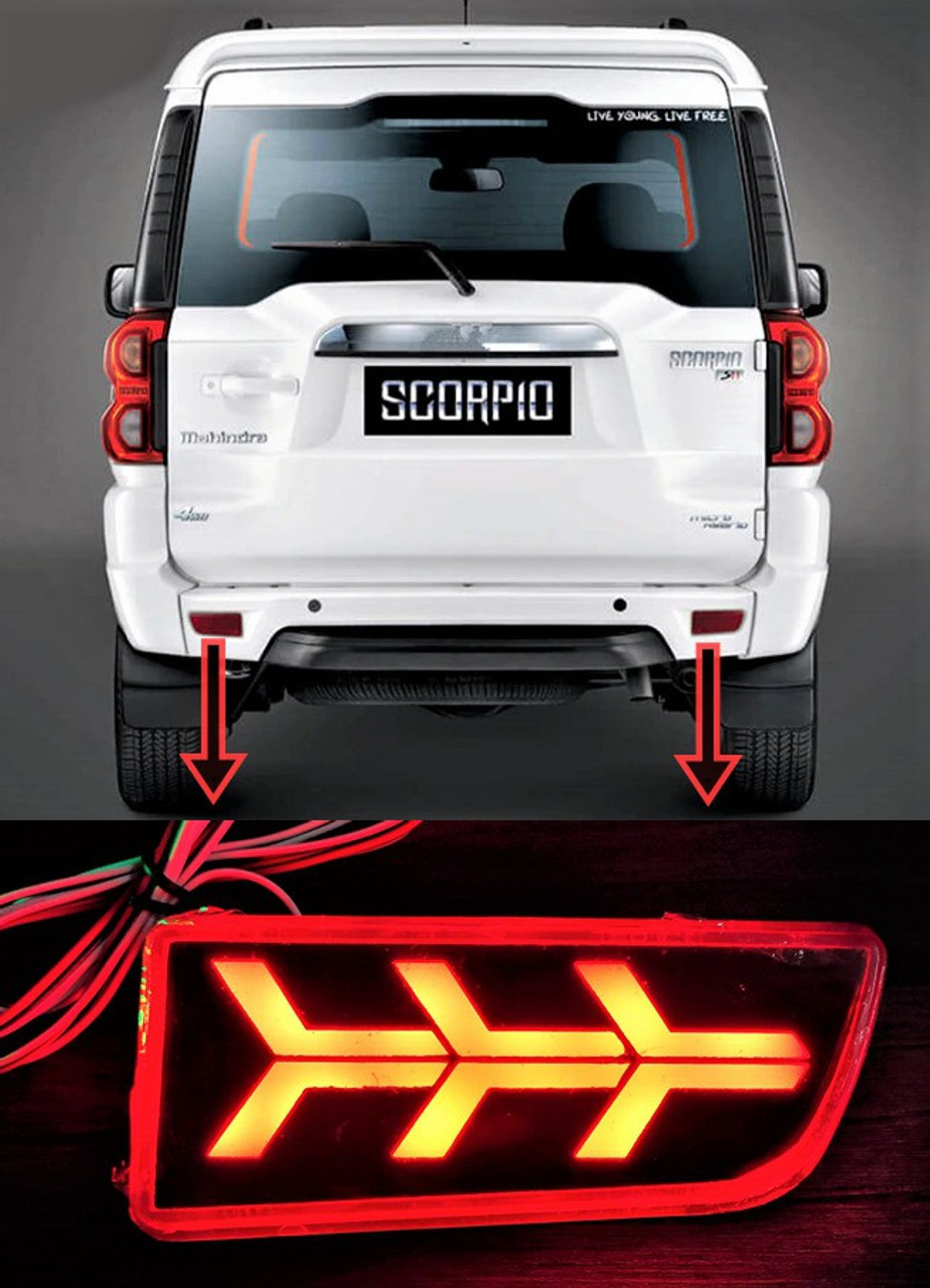 EliteAuto Premium Quality 3-Arrow Design Back Bumper Reflector LED