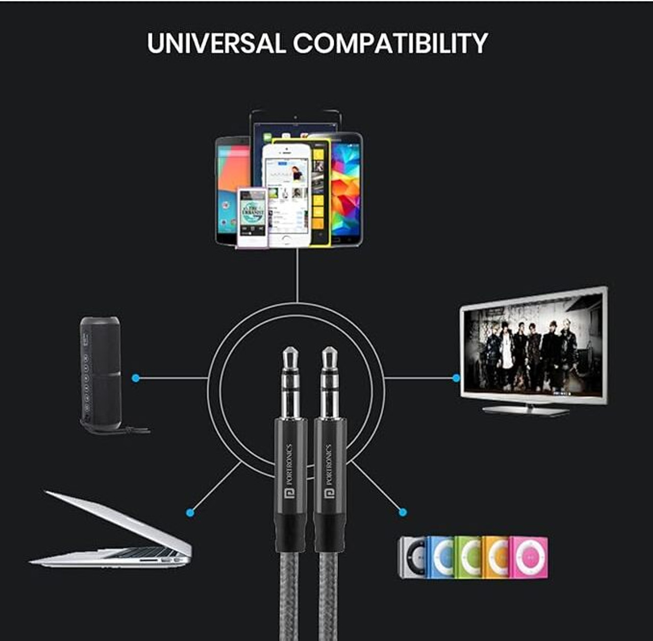 Portronics AUX Cable 1.5 m KONNECT AUX 5 thumbnail 4