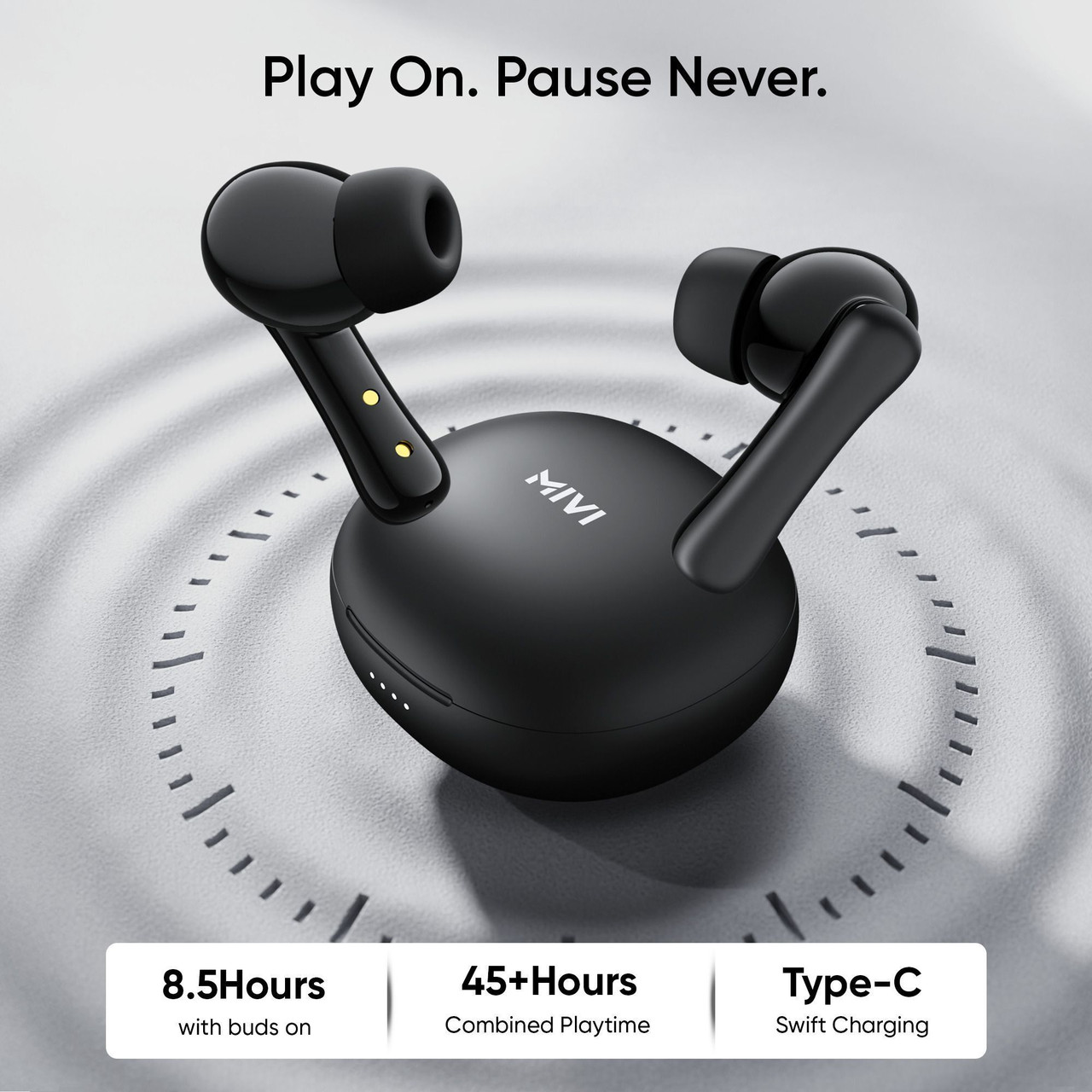 Mivi DuoPods i2 True Wireless Bluetooth Earbuds with AI-ENC for HD Calls true wireless earbud thumbnail 5