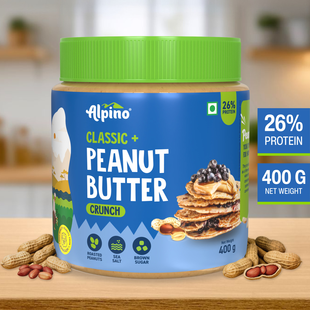 ALPINO CLASSIC PEANUT BUTTER CRUNCH 400G.