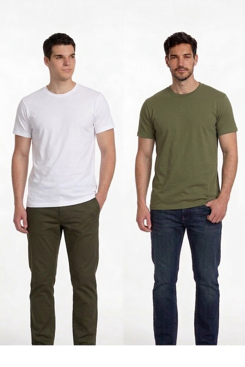 Olive Green, White