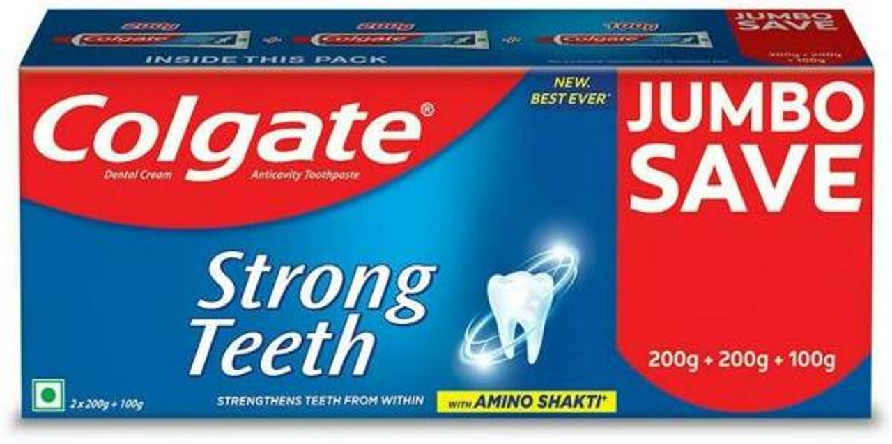 Colgate Strong Toothpaste (200G * 2 + 100G)