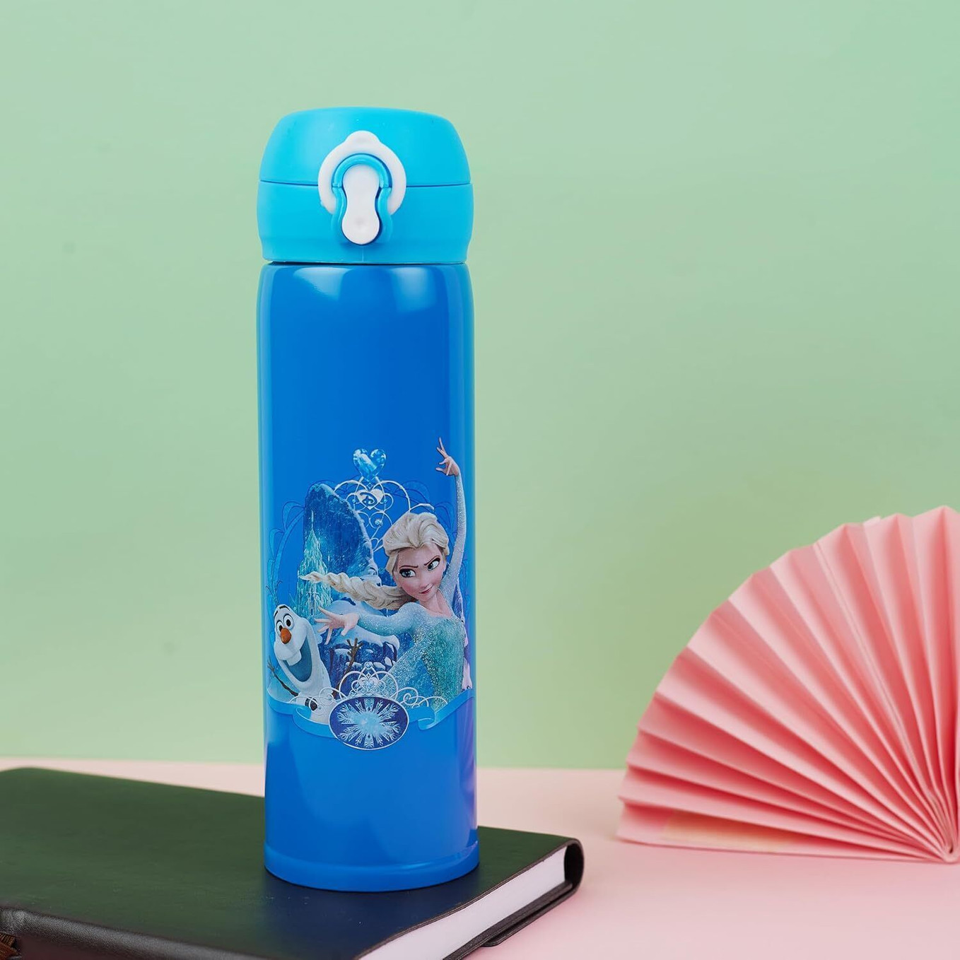 Modern Print Water Bottle for Adult & Kids School Party Gift Travel Office Gift 500 ml Stainless Steel Bottle (Pack of 1, Blue)