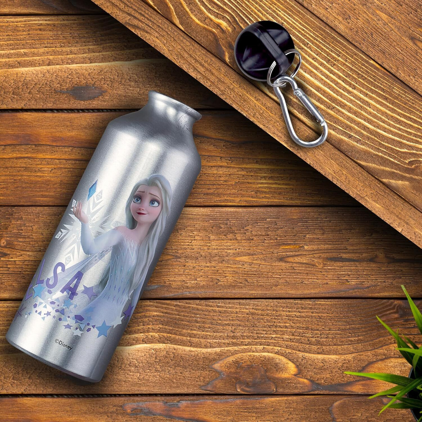 Aluminium Water Bottle Princes Cartoon Printed,Leak-Proof & Durable Eco-Friendly 500 ml Aluminium Bottle (Pack of 1, Silver)