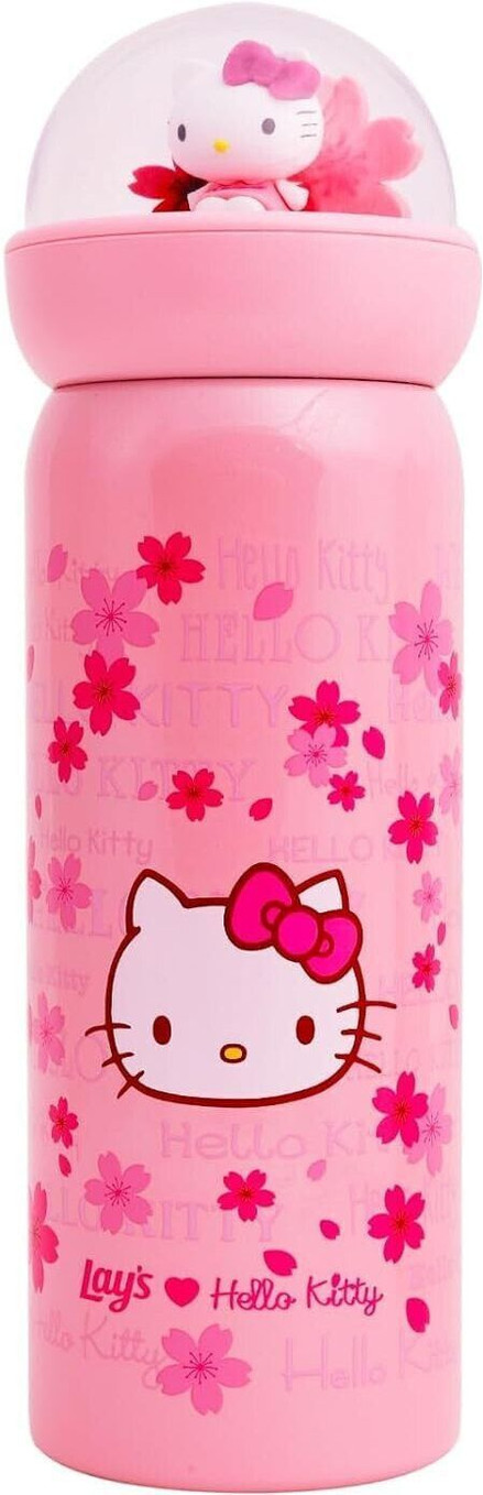 Kitty Stainless Steel Vacuum Flask Bottle 380 ml Steel Flask (Pack of 1, Pink)