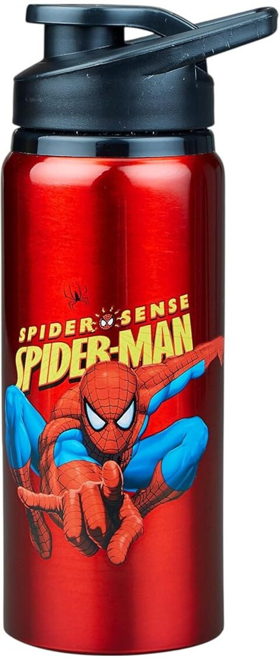 Aluminium Water Bottle for School,Cartoon Printed,Cycling,Rust-Proof 600 ml Aluminium Bottle (Pack of 1, Red)