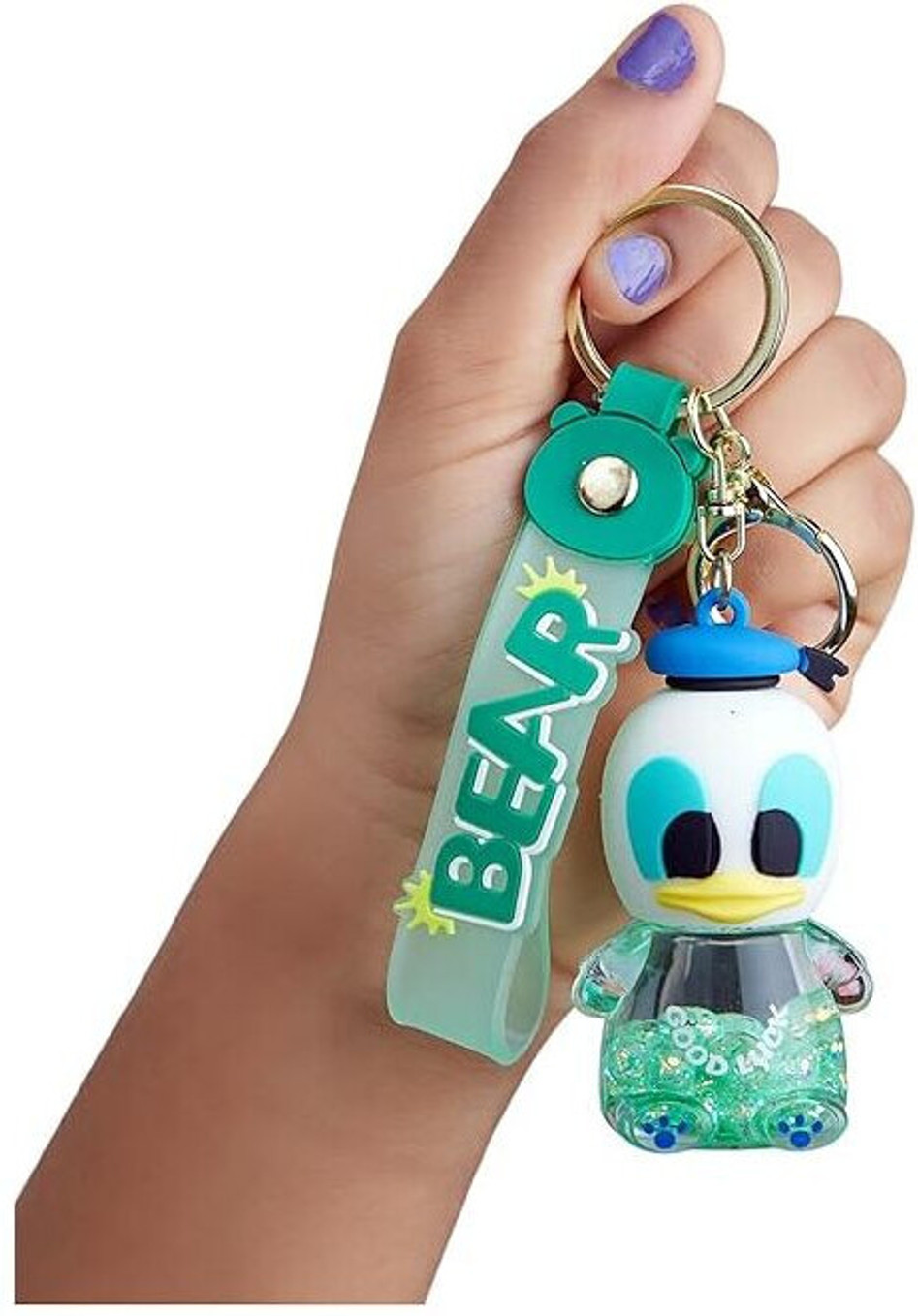 Water Glitter,Cute Floating Liquid Filled Keychain & Plushie Strap,Duck Design Key Chain ()