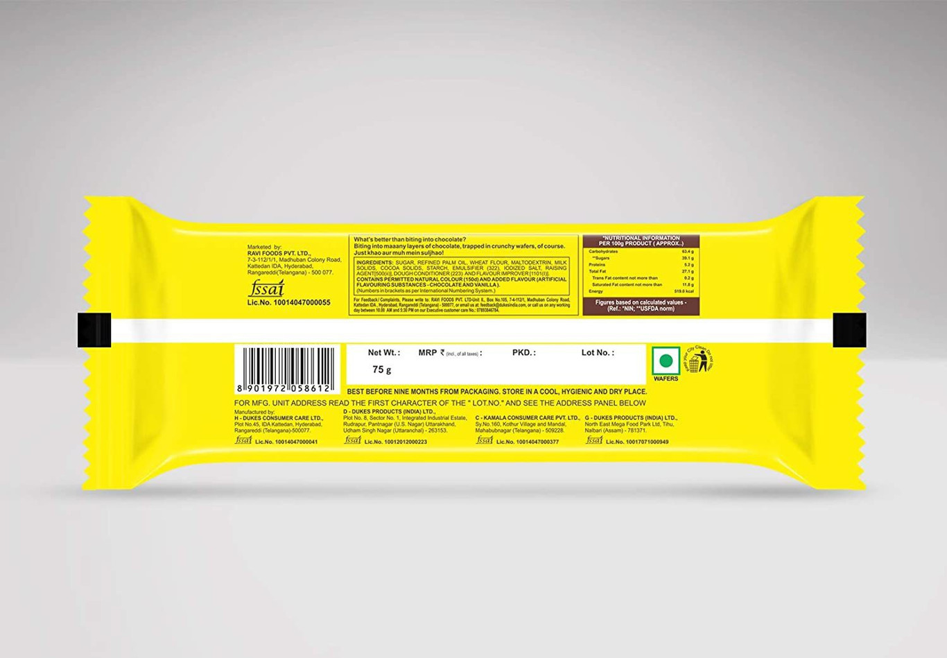 Maliban Chocolate Wafer Biscuit 67.5G