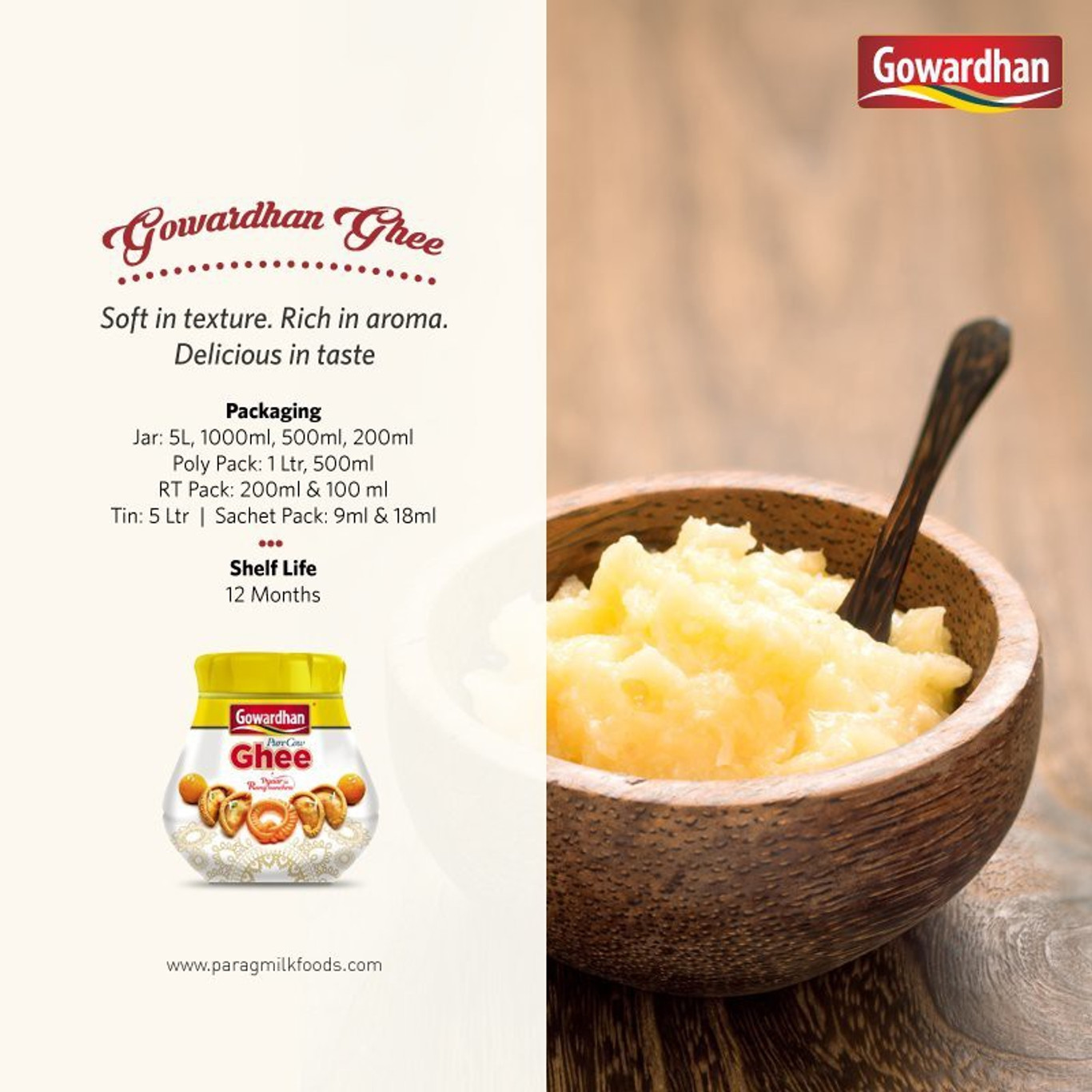 Gowardhan Pure Cow Ghee 1L